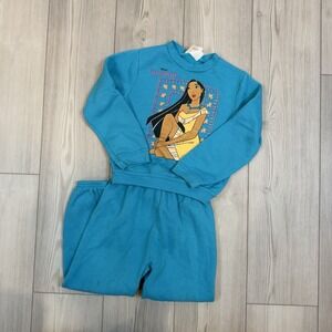 Vintage Disney Pocahontas Sweatshirt Crewneck & Sweatpants Set Kids XS? Teal
